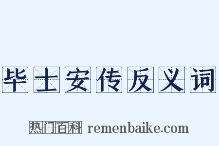 毕士安传反义词是什么意思的图片